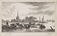 KG 05177
<br/>
Koeien op de oever van een rivier
<br/>
<em>Visscher, Jan de (ca. 1636-na 1692)</em>
